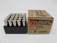 BOX OF 25 ROUNDS 38 SPC HORNADY CRIT DEFENSE