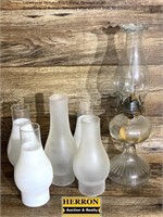 Vintage Oil Lamp w/Extra Globes