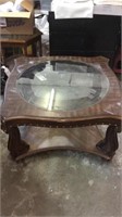 Wooden glass coffee table
