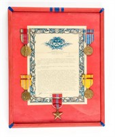 Named Bronze Star Citation and Various WWII Medals