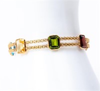 Jewelry 14kt Yellow Gold Gemstone Bracelet