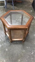Nice wooden and glass end table