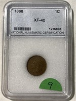 1868 Indian Cent -NNC XF-40