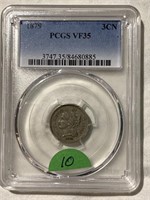 1879 Three Cent Nickel -PCGS VF35