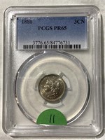 1880 Three Cent Nickel -PCGS PR65