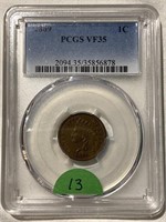 1869 Indian Cent -PCGS VF35