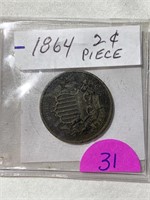 1864 2 cent piece - large motto