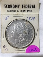 1879 Morgan Silver Dollar - AU50