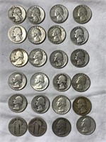 23 Silver Quarters 1936-1964