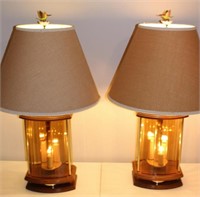 Pair table  Lamps w hummingbird finials