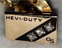Hevi Duty 10k gold company service pin 3 diamonds
