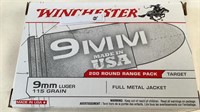 (200) Winchester 9mm Luger Ammunition