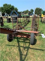 9-section harrow on hyd cart, no cylinder
