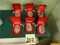 (6) Waterford 1990-1995 Ornaments