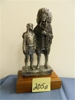 1983 Michael Ricker Pewter Indian Chief & Son -