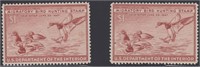 US Stamps #RW13 x2 Mint NH a light spot at CV $100