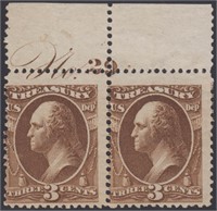 US Stamps #O74 Mint NH/LH Pair with Plate CV $340