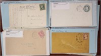 US Stamps VA 50 Covers & Postcards, 19th and 20th
