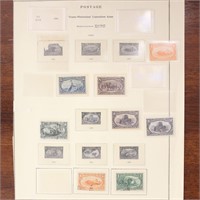 US Stamps 1898 Trans-Mississippi issues on page, m