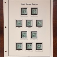 US Stamps Stock Transfer Stamps on Mystic Pages