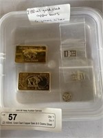 (2) 100mil. Gold Clad Copper Bars & 6 Grams