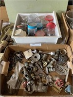 2 Boxes of Various Hardware and Plumbing Supplies