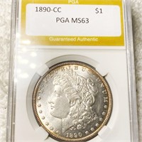 1890-CC Morgan Silver Dollar PGA - MS63