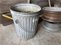Galvanized Bucket of Coal