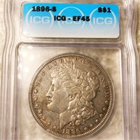 1896-S Morgan Silver Dollar ICG - EF45