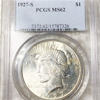 1927-S Silver Peace Dollar PCGS - MS62
