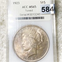 1923 Silver Peace Dollar ACC - MS65