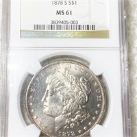 1878-S Morgan Silver Dollar NGC - MS61