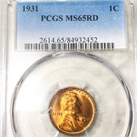 1931 Lincoln Wheat Penny PCGS - MS 65 RD