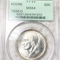 1936-D Boone Half Dollar PCGS - MS64