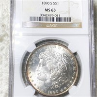 1890-S Morgan Silver Dollar NGC - MS63