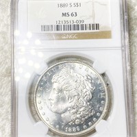 1889-S Morgan Silver Dollar NGC - MS63