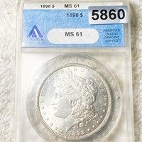 1898 Morgan Silver Dollar ANACS - MS61