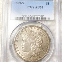 1889-S Morgan Silver Dollar PCGS - AU55
