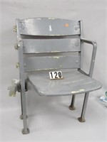 VINTAGE STADIUM SEAT #1 WITH FOLD-UP WOODEN SEAT: