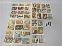 7 UNCUT CARD PANELS/SHEETS OF THE 1959 FLEER CARDS