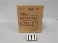 1987 TOPPS BASEBALL UNOPENED RAK-PAK CASE: