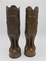 WWII MATCHING TRENCH ARE VASE X2 12.25" TALL 3" W