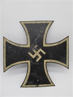 RARE WWII HAND PAINTED GERMAN WAFFEN GRAVE MARKER