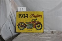 INDIAN MOTORCYCLE METAL SIGN REPRO  12.5X16