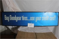 GOODYEAR TIRES 2 SIDED METAL SIGN 12X28