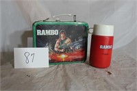 RAMBO LUNCHBOX W/THERMOS 1985