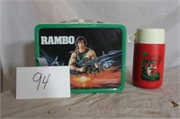 RAMBO LUNCHBOX W/THERMOS  1985