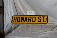 HOWARD ST ENAMELED SIGN 6X24
