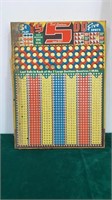 Vintage $5.00 & .50 Punch Board-11.5” 16.5”