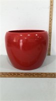 Gainey ceramics red flower pot.  Made in Laverne